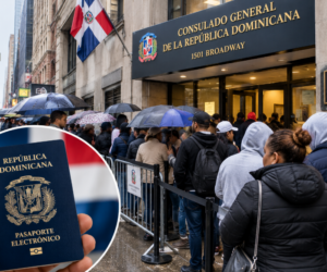 Lluvias no frenan a dominicanos que buscan nuevo pasaporte en Nueva York