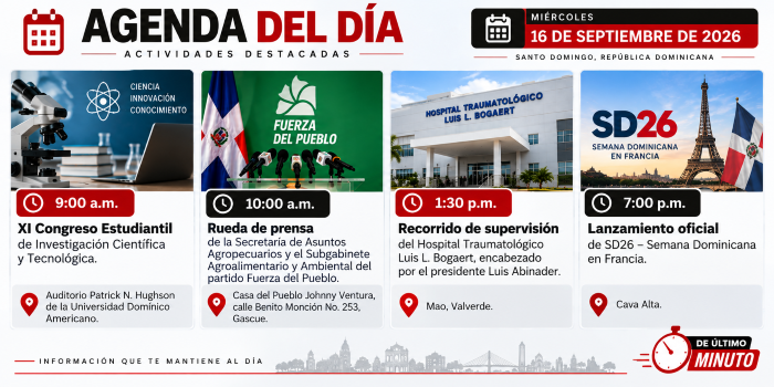Agenda del día: miércoles 16 de septiembre de 2026