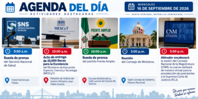 Agenda del día: jueves 17 de septiembre de 2026