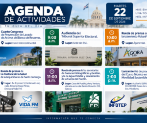Agenda del día: martes 22 de septiembre de 2026
