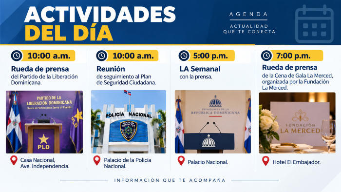 Agenda del día: lunes 7 de septiembre de 2026