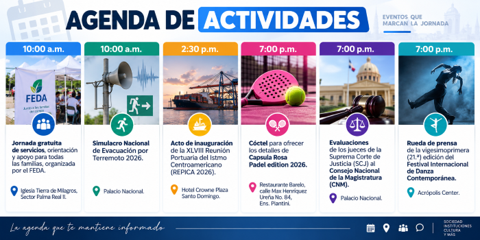 Agenda del día: martes 8 de septiembre de 2026