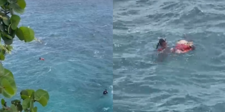 Bomberos intentan recuperar cadáver en el mar Caribe frente a la Av. España