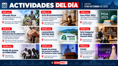 Agenda del día: jueves 1 de octubre de 2026