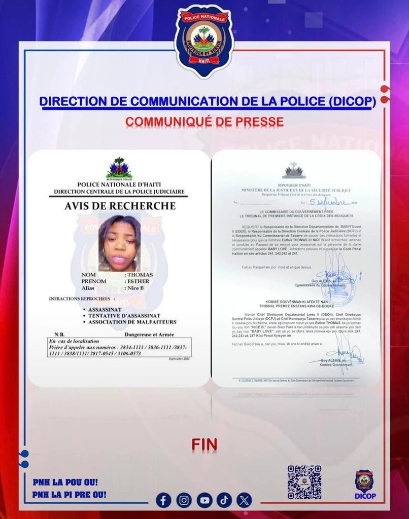“Nice B”, buscada por asesinato en Haití, estaría en República Dominicana