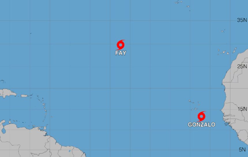 La tormenta Gonzalo surge en el Atlántico mientras Fay se fortalece