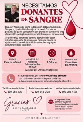 Arismendy solicita donantes de sangre previo a intervención quirúrgica