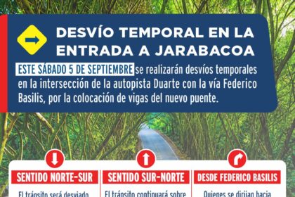 Anuncian desvíos temporales en entrada a Jarabacoa por colocación de vigas de nuevo puente