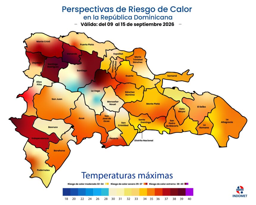 Indomet advierte calor de severo a extremo en RD con temperaturas que rozan los 40 °C