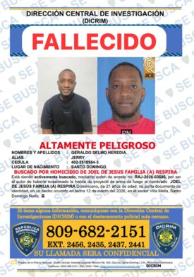 Muere hombre buscado por homicidio tras enfrentamiento con agentes del DICRIM en Sabana Perdida