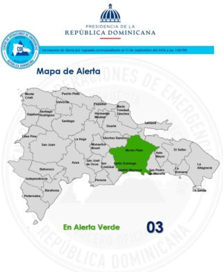 El Gran Santo Domingo y San Cristóbal en alerta verde por lluvias