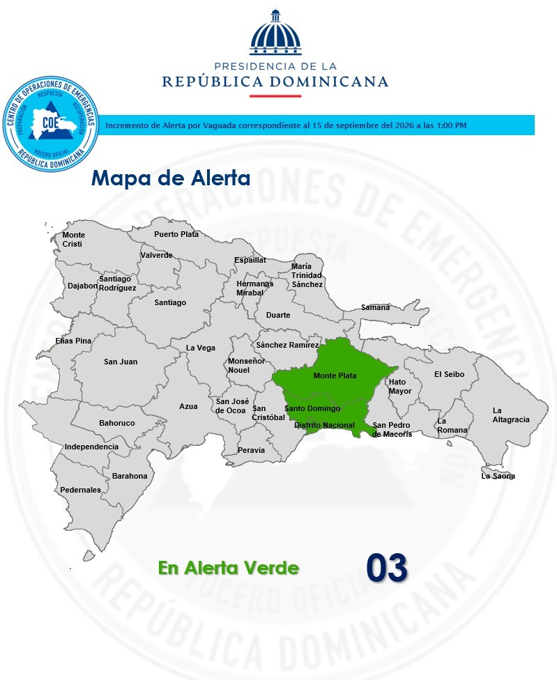 El Gran Santo Domingo y San Cristóbal en alerta verde por lluvias