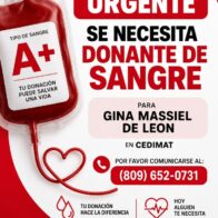 Familiares piden ayuda urgente: Gina Massiel necesita donantes de sangre A+