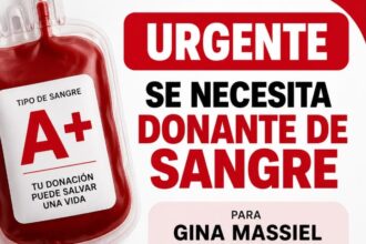 Familiares piden ayuda urgente: Gina Massiel necesita donantes de sangre A+