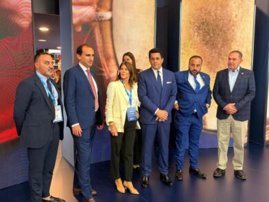 Ministro de Turismo, David Collado y ejecutivos de la aerolinea ITA Airways.