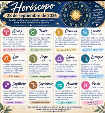 Horóscopo del 28 de septiembre de 2026: descubre qué tienen preparado los astros para tu signo