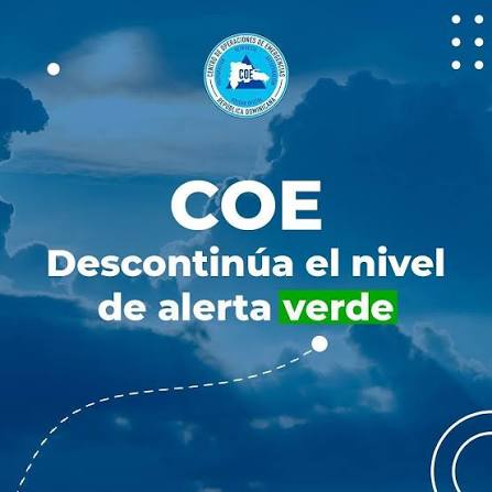 COE descontinúa alerta verde en Santo Domingo, el Distrito Nacional y San Juan