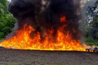 MP incinera más de 21 mil unidades de mercancías incautadas en Elías Piña