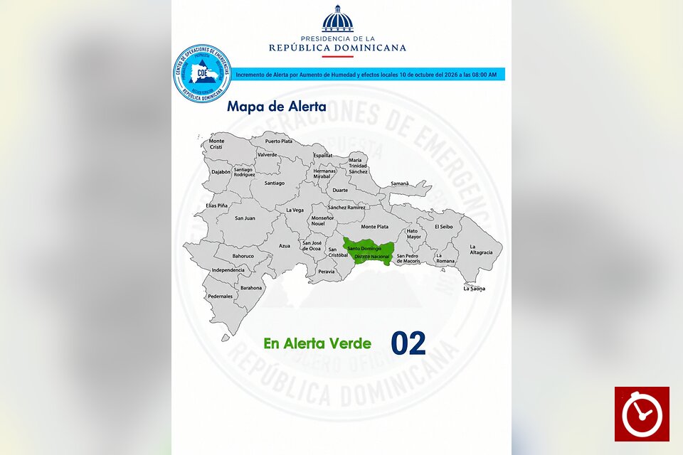 COE emite alerta verde para el Gran Santo Domingo y el Distrito Nacional ante posibles inundaciones