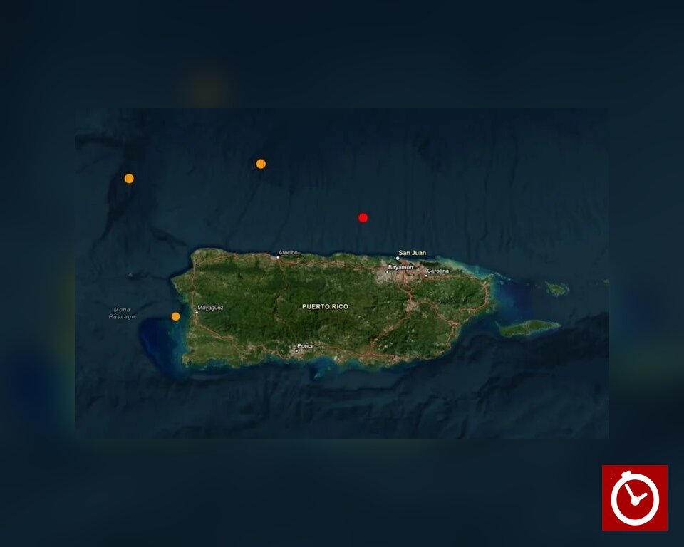 Temblor de magnitud 3.1 se registra al norte de Puerto Rico