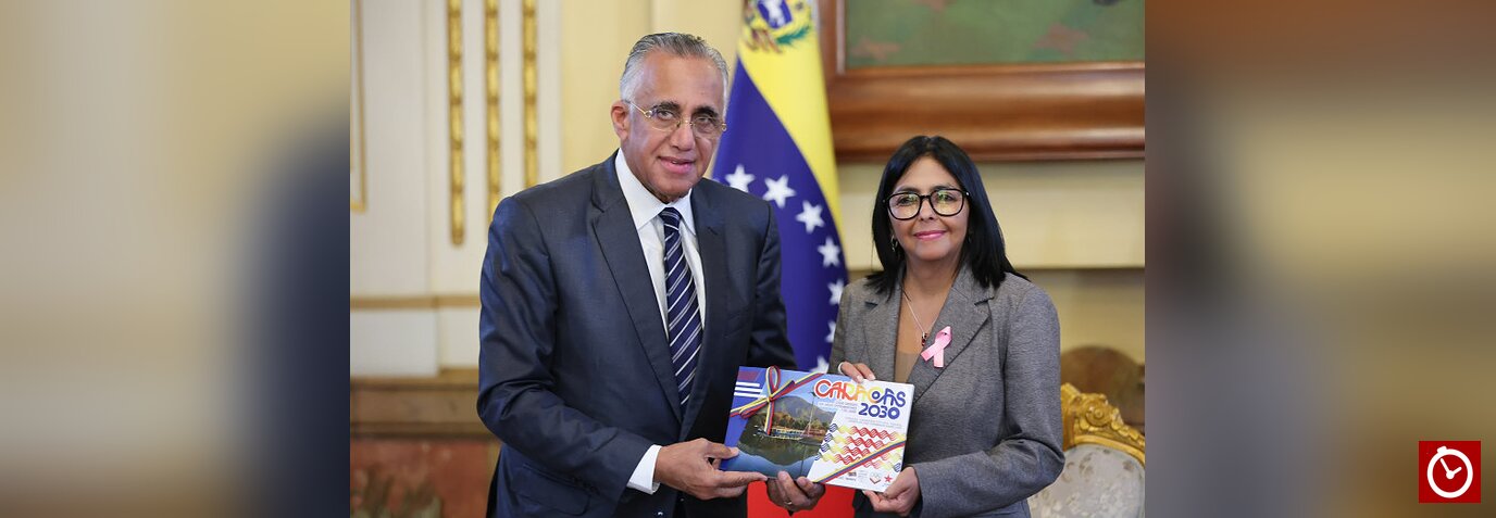 Delcy Rodríguez formaliza candidatura de Caracas 2030 para los Juegos Centroamericanos y del Caribe