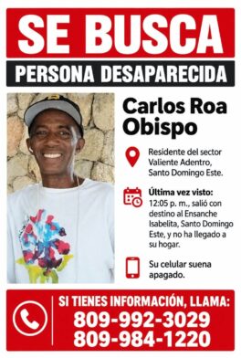 Buscan a hombre desaparecido en Santo Domingo Este; fue visto por última vez rumbo a Ensanche Isabelita