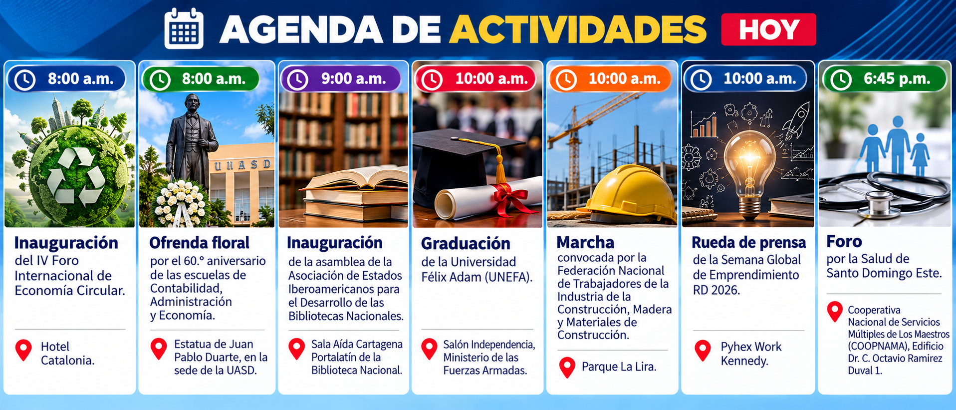 Agenda del día: miércoles 14 de octubre de 2026