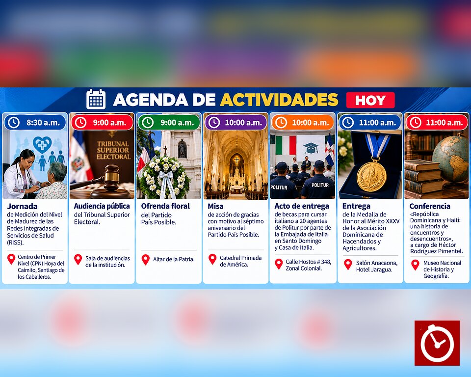 Agenda del día: jueves 29 de octubre de 2026
