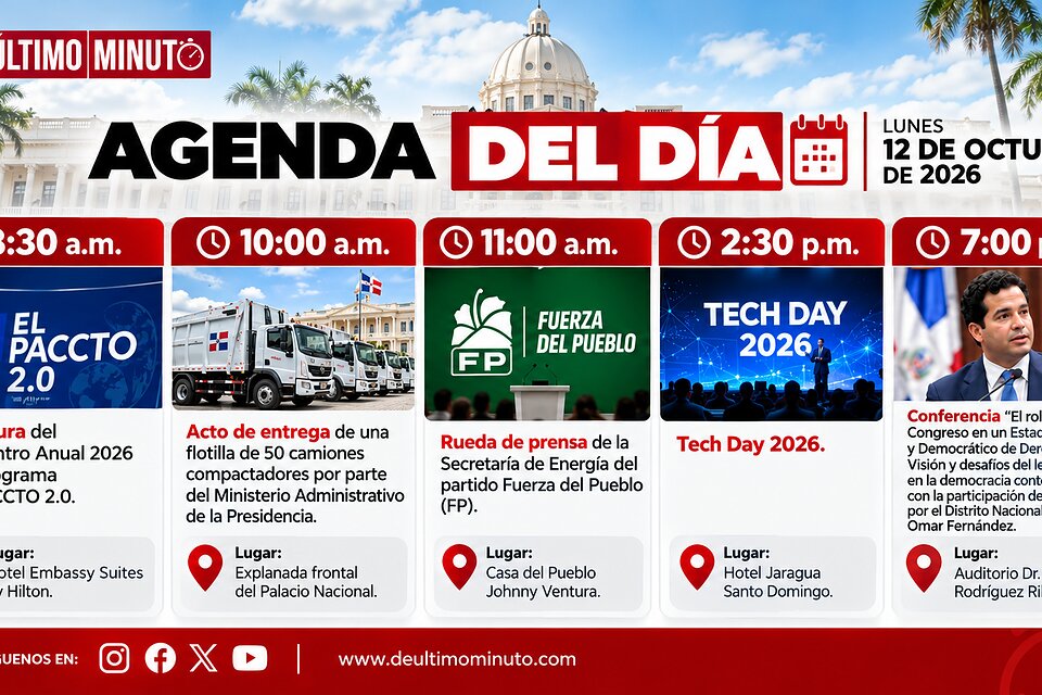 Agenda del día: martes 13 de octubre de 2026