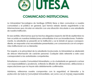 UTESA aclara que situación vinculada a estudiante no ocurrió dentro de sus instalaciones