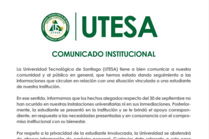 UTESA aclara que situación vinculada a estudiante no ocurrió dentro de sus instalaciones