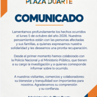 Plaza Duarte lamenta asalto y asegura que colabora con las autoridades