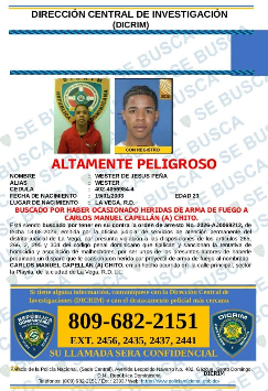 DICRIM busca a “Wester” por presuntamente herir de bala a un hombre en La Vega