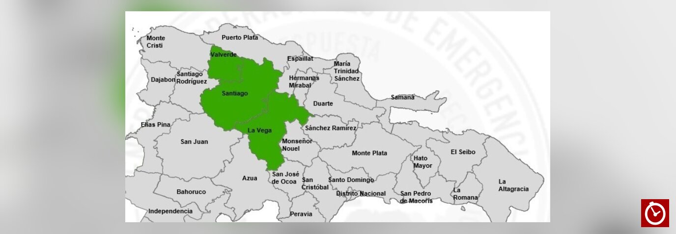 COE coloca tres provincias en alerta verde por lluvias este martes