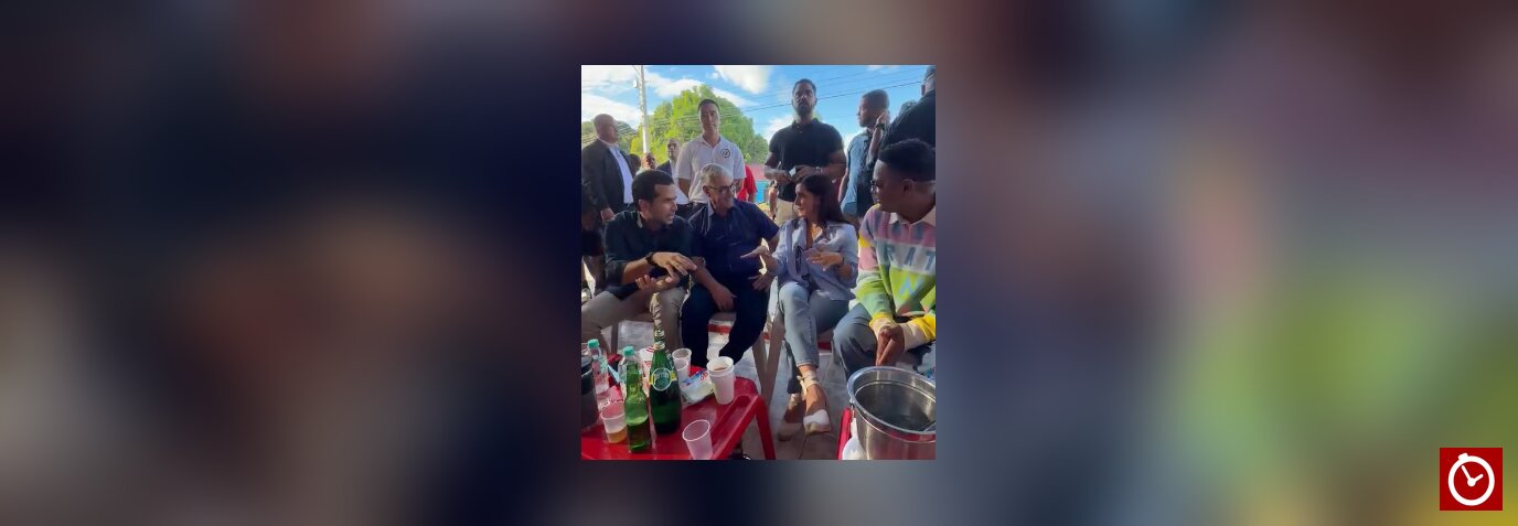 Santiago Matías, Omar Fernández y Gonzalo Castillo comparten con embajadora de EE. UU. comparten en sano ambiente en Baní