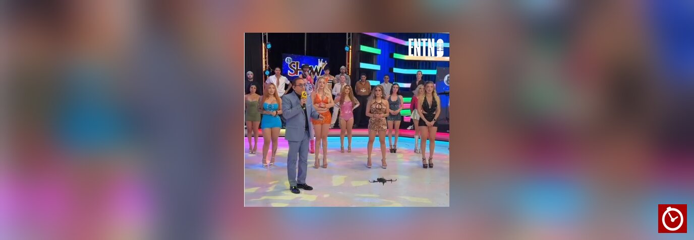 Chavana patea un dron durante Es Show y provoca un accidente con una joven modelo en Monterrey.