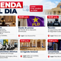 Agenda del día: lunes 5 de Octubre 2026