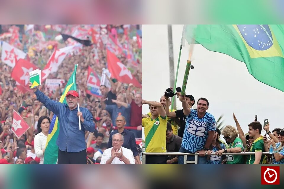 Lula y Flávio Bolsonaro cierran sus campañas con actos masivos