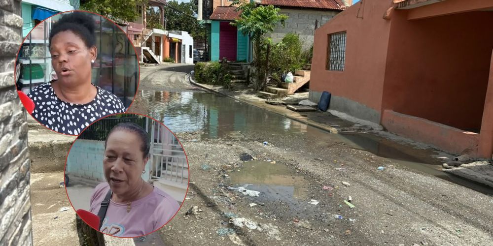 Residentes de Los Guaricanos piden a Betty Gerónimo intervenir calle Sánchez por acumulación de agua