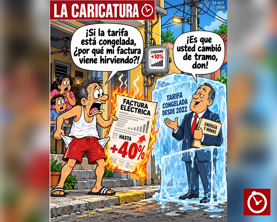 LA CARICATURA: Tarifa congelada, factura hirviendo 1 | Noticias de hoy en República Dominicana LA CARICATURA | Tarifa congelada, factura hirviendo