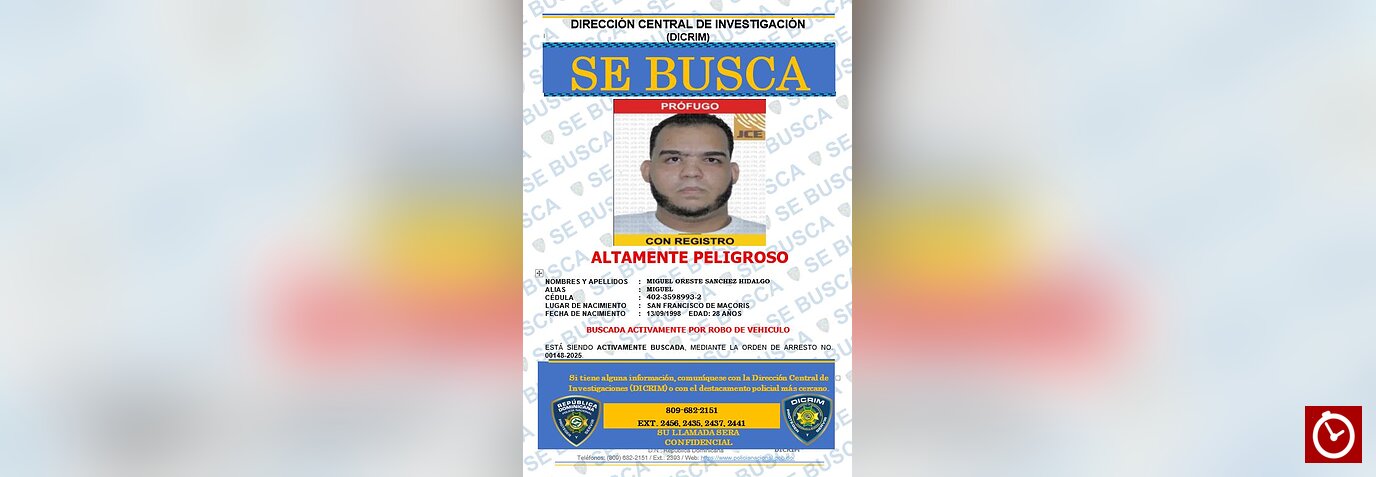 Policía Nacional busca activamente a 19 personas por homicidios, robos, tentativa de homicidio y otros delitos