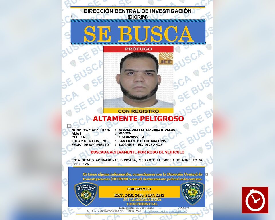 Policía Nacional busca activamente a 19 personas por homicidios, robos, tentativa de homicidio y otros delitos