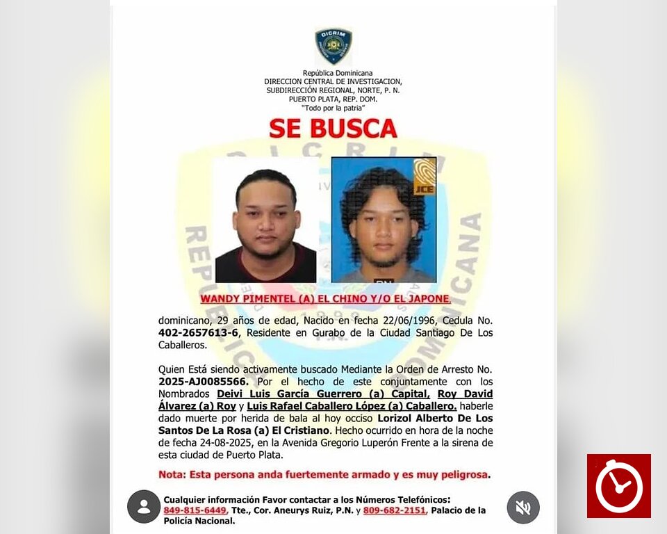 Buscan a «El Chino», por su presunta vinculación con homicidio en Puerto Plata