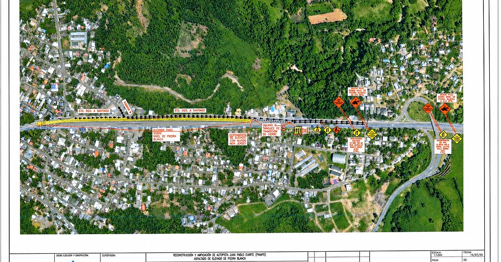 Obras Públicas anuncia cierre parcial del elevado de Piedra Blanca desde este lunes por trabajos de intervención