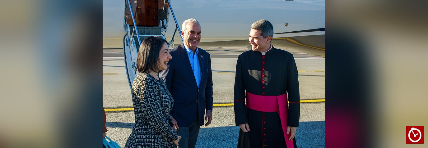 Presidente Abinader llega a Roma para audiencia con el papa León XIV y participación en foro de la FAO