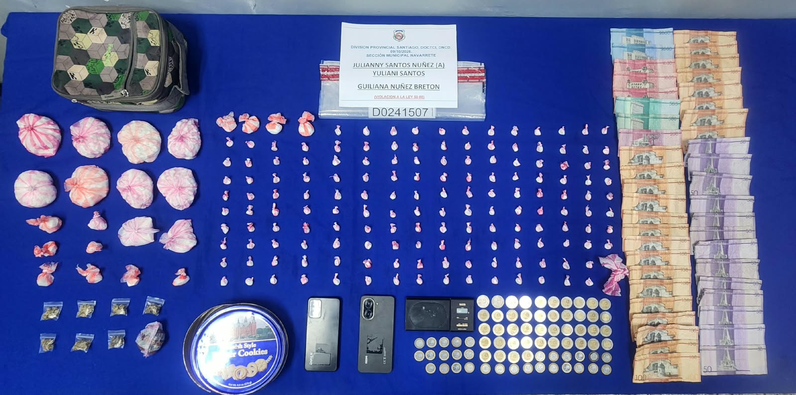 DNCD Santiago: incautan más de 15,000 gramos de presuntas drogas y detienen a 59 personas