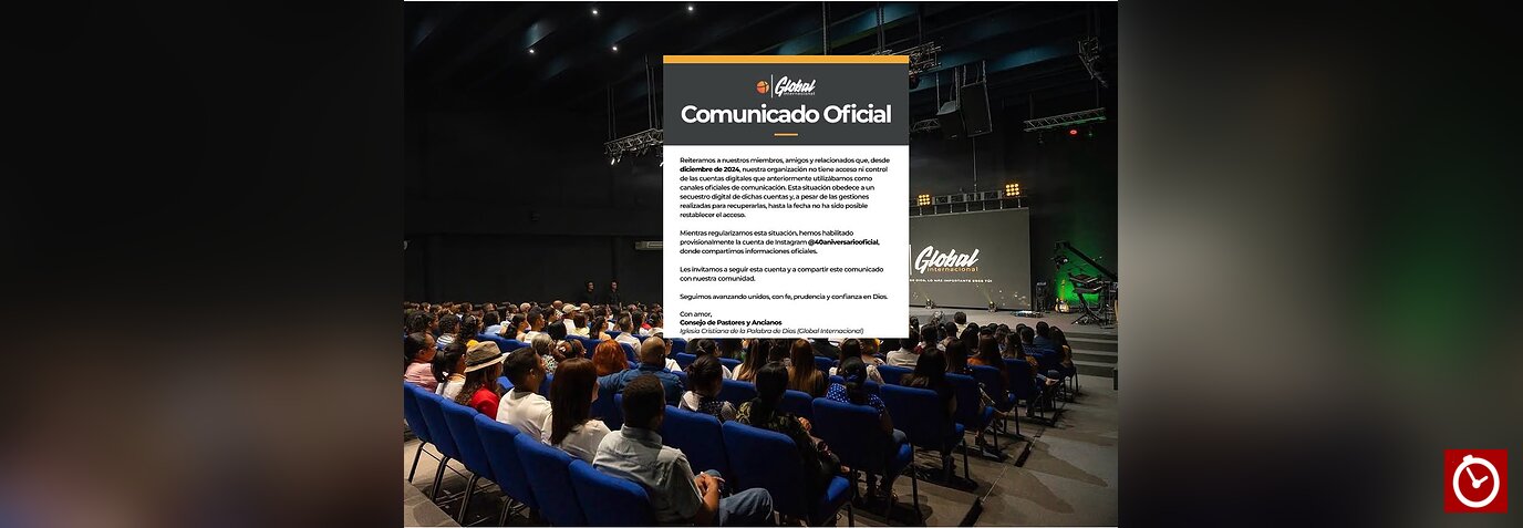 Iglesia Global Internacional denuncia que continúa sin acceso a sus cuentas de Instagram y PayPal