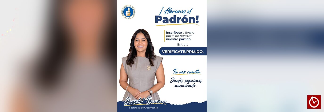 Scarlet Benzan llama a fortalecer el padrón PRM mediante la inscripción de nuevos miembros