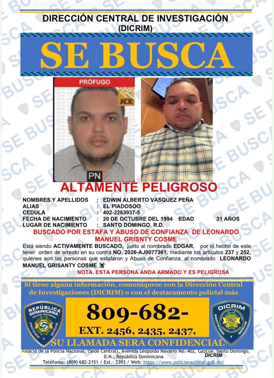 Policía busca a siete prófugos por homicidio, robos y estafas en Santiago