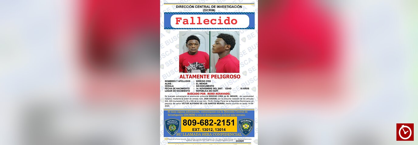 Policía identifica abatido en Santiago como “El Menor”, señalado por múltiples atracos y vinculado al asalto a una enfermera